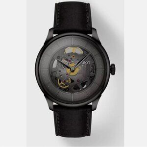 Tissot Chemin des Skeleton Gunmetal Dial Men's Watch